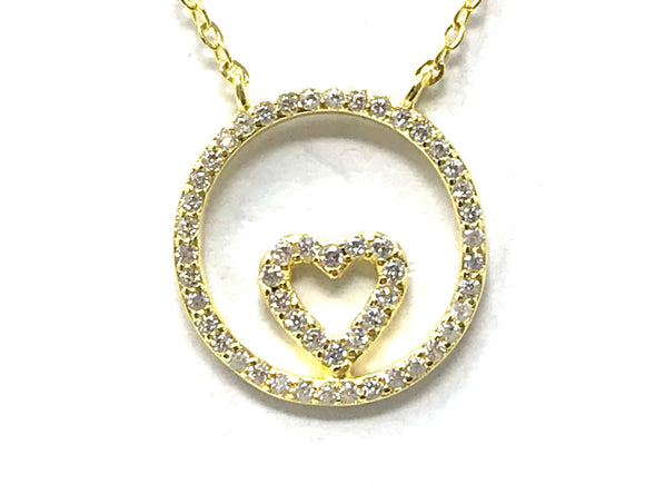 Circle of life with heart necklace