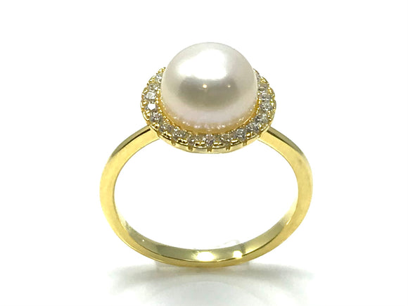 Pearl halo ring