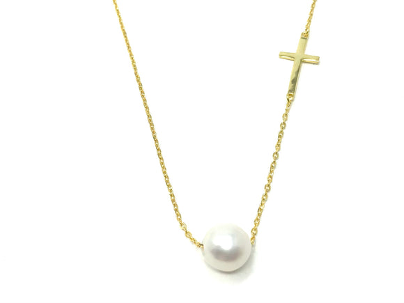 Cross with pearl necklace