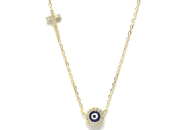 Cross with eye necklace