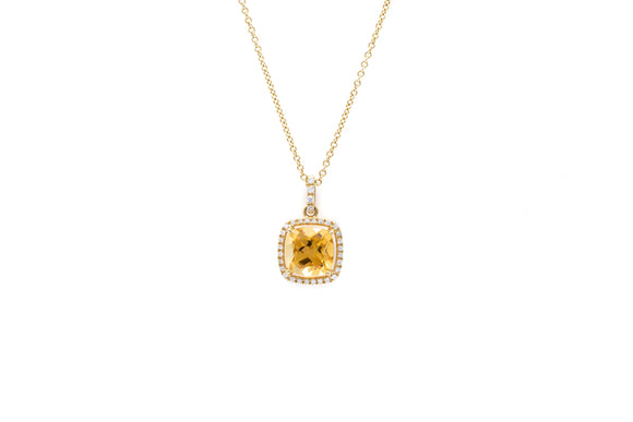 18k citrine with diamonds Necklace