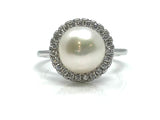 Pearl halo ring