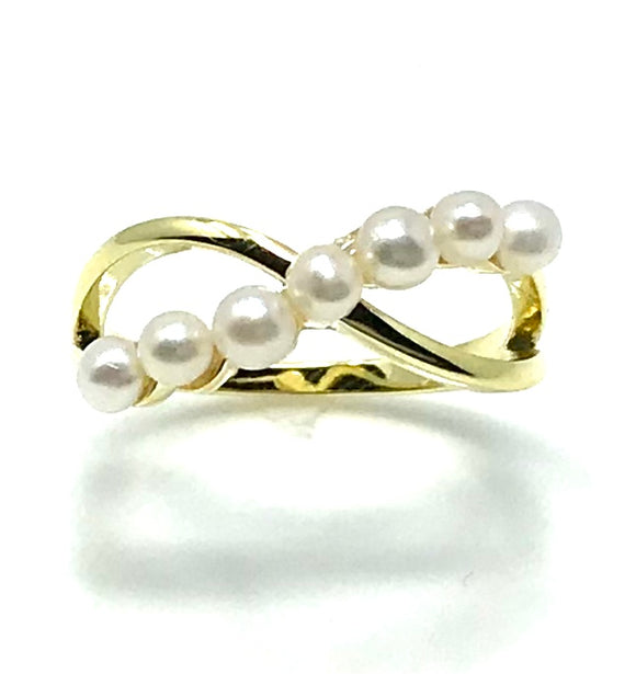 Infinity pearl ring